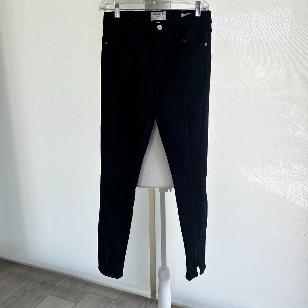 Good condition Frame 'Le High Skinny' split ankle black jeans